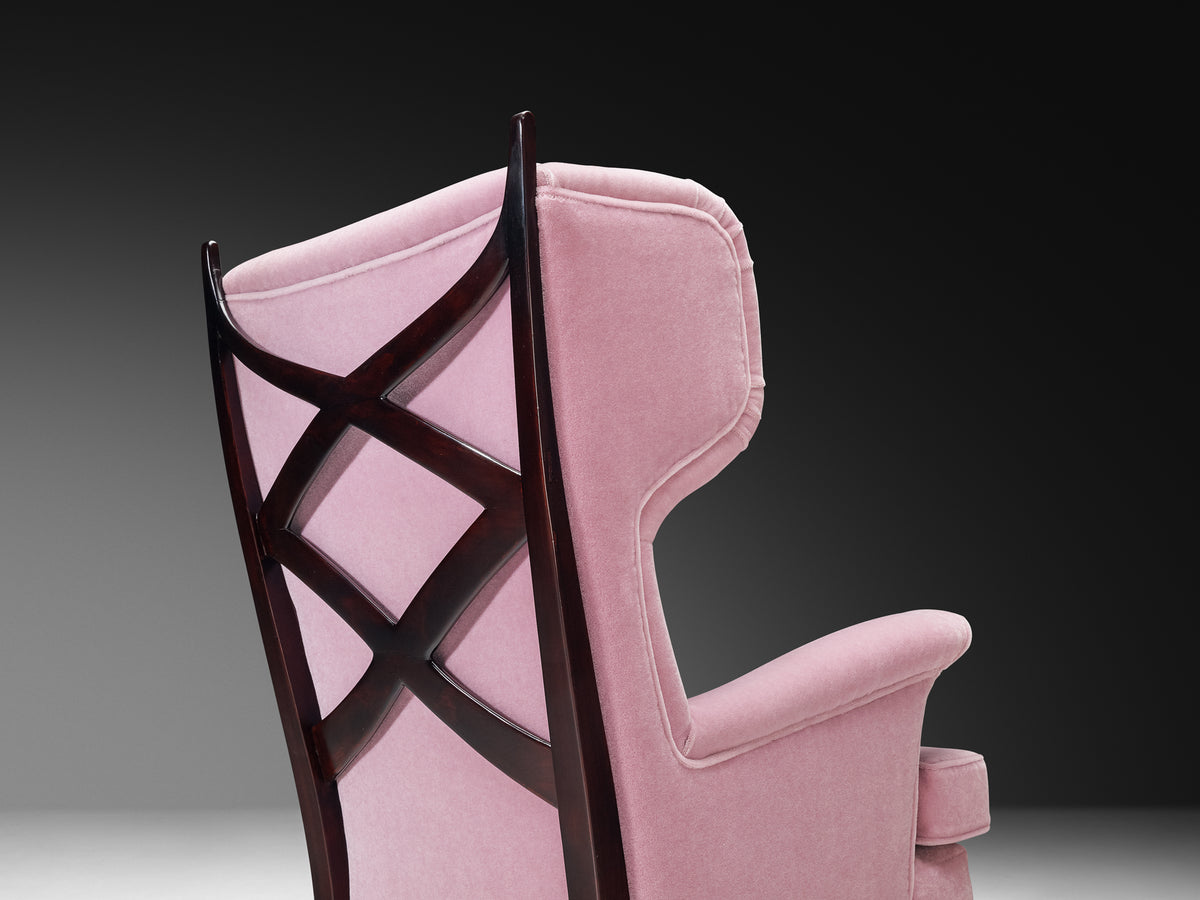 Rare Osvaldo Borsani for Arredamenti Borsani Varedo Easy Chair in Lilac Mohair Seating Morentz