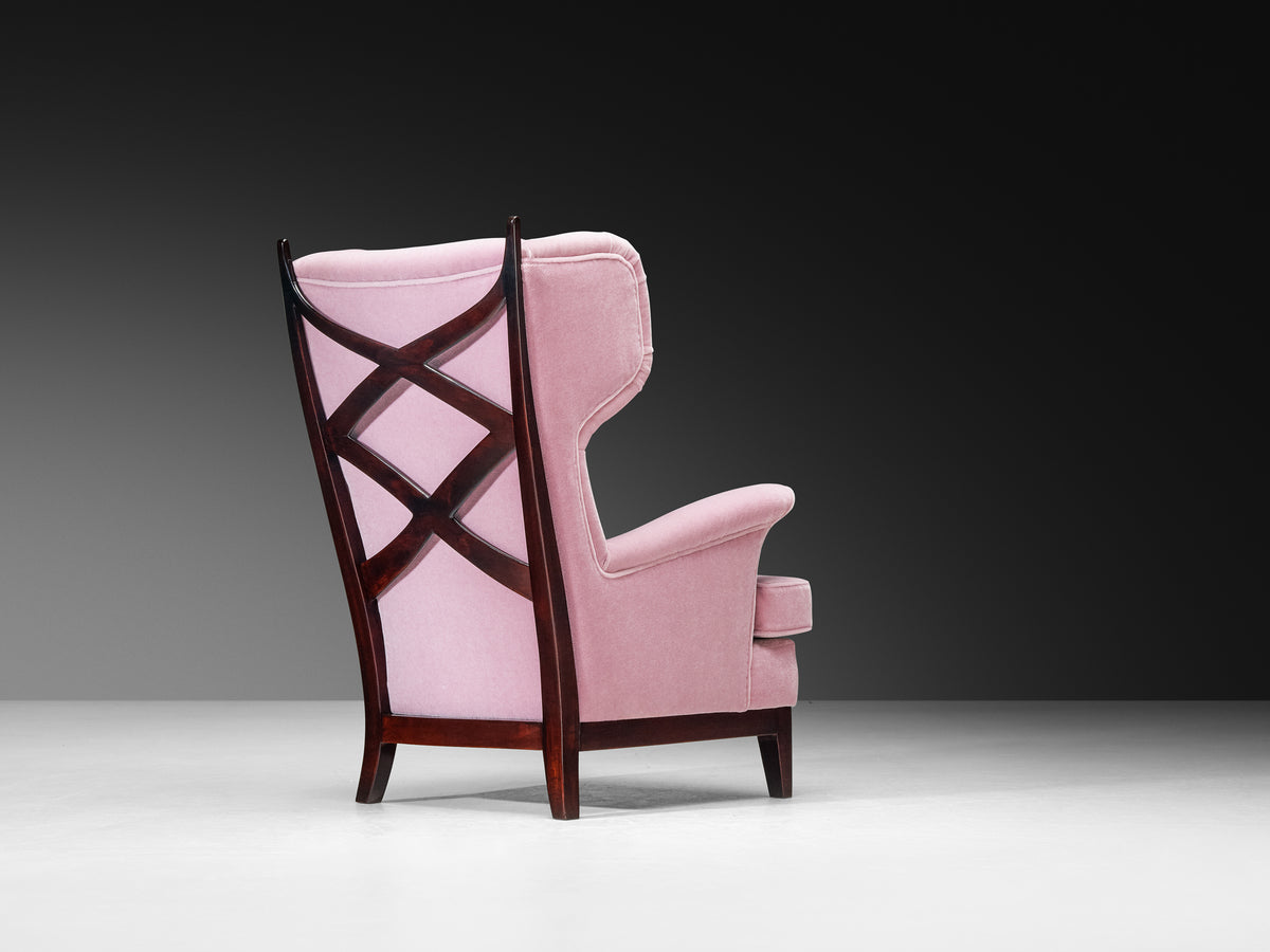 Rare Osvaldo Borsani for Arredamenti Borsani Varedo Easy Chair in Lilac Mohair Seating Morentz