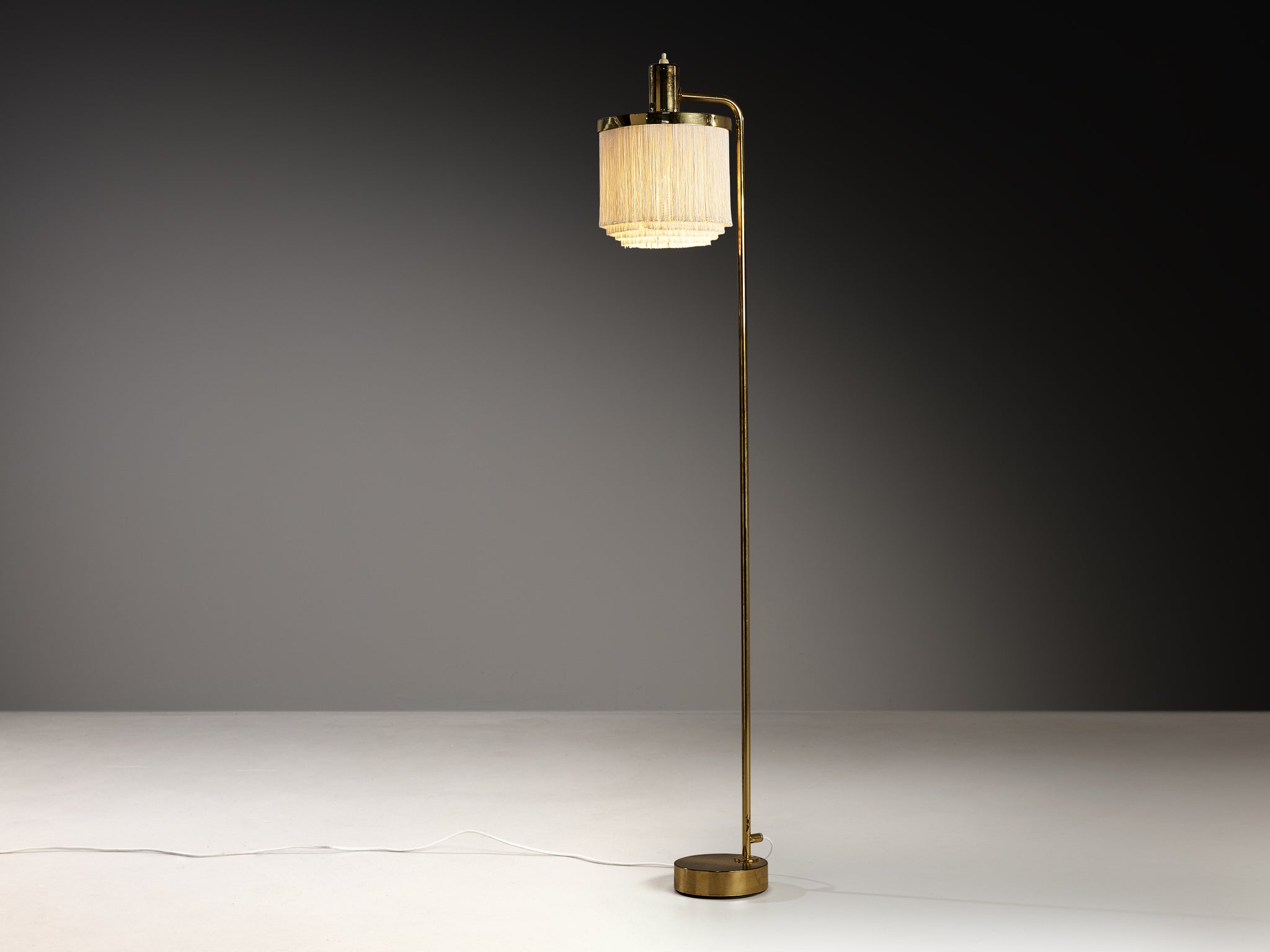 Hans-Agne Jakobsson 'Fringe' 'G-109 Floor lamp in Brass and Silk Lighting Morentz