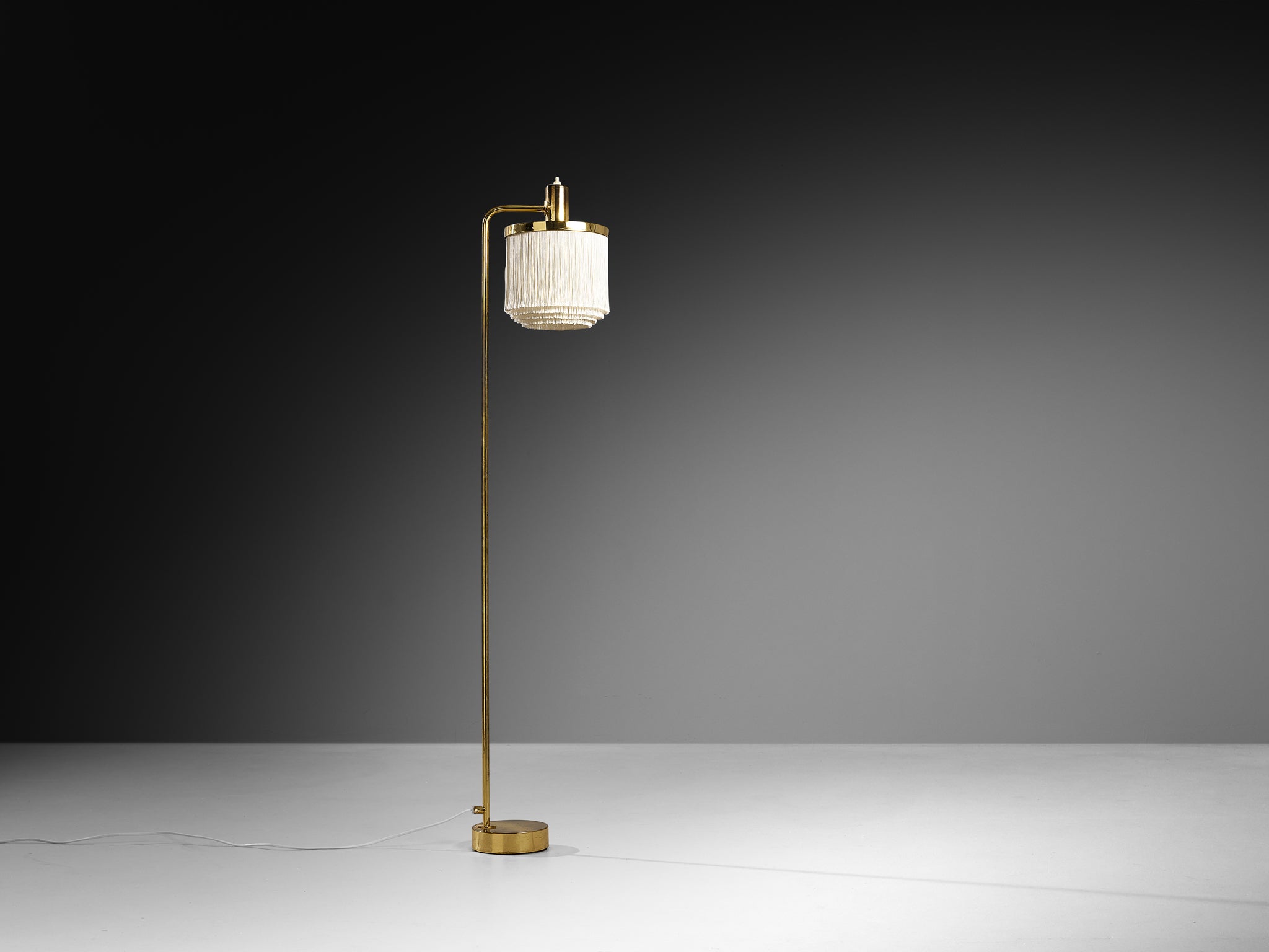 Hans-Agne Jakobsson 'Fringe' 'G-109 Floor lamp in Brass and Silk Lighting Morentz