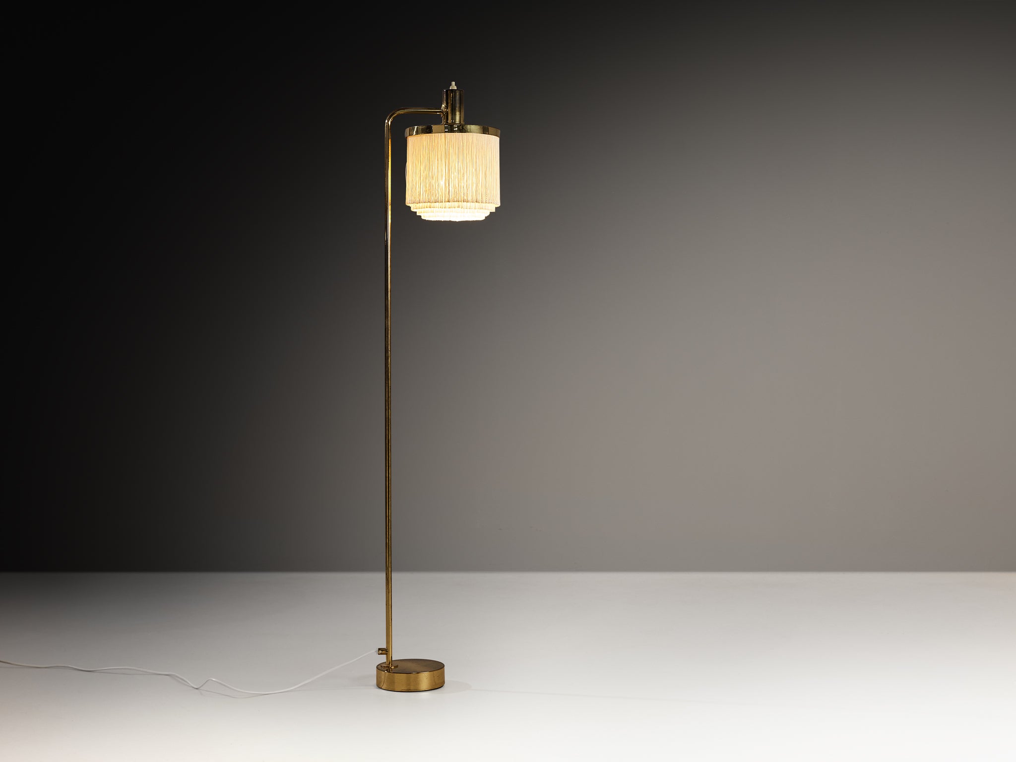 Hans-Agne Jakobsson 'Fringe' 'G-109 Floor lamp in Brass and Silk Lighting Morentz