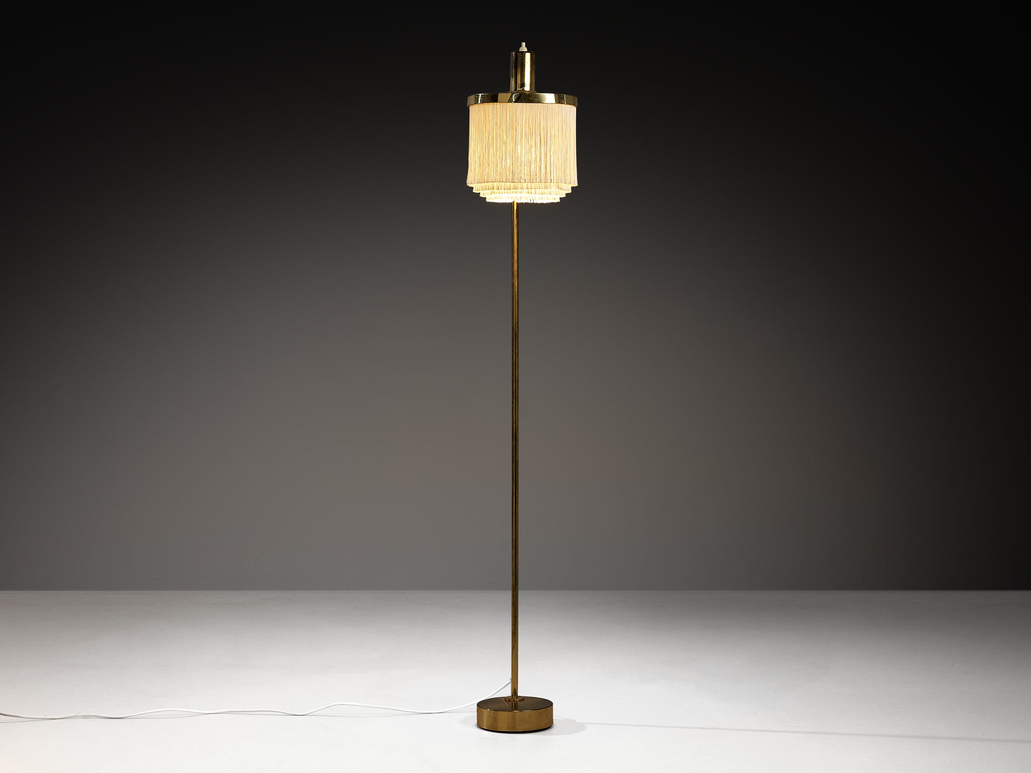 Hans-Agne Jakobsson 'Fringe' 'G-109 Floor lamp in Brass and Silk Lighting Morentz