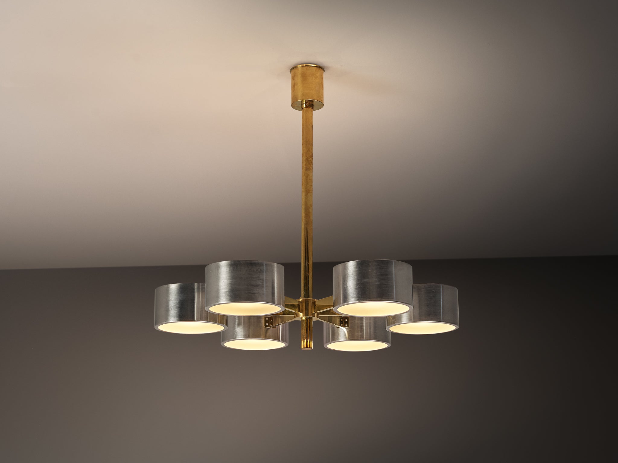 Special Edition Hans-Agne Jakobsson Chandelier in Brushed Aluminum Lighting Morentz