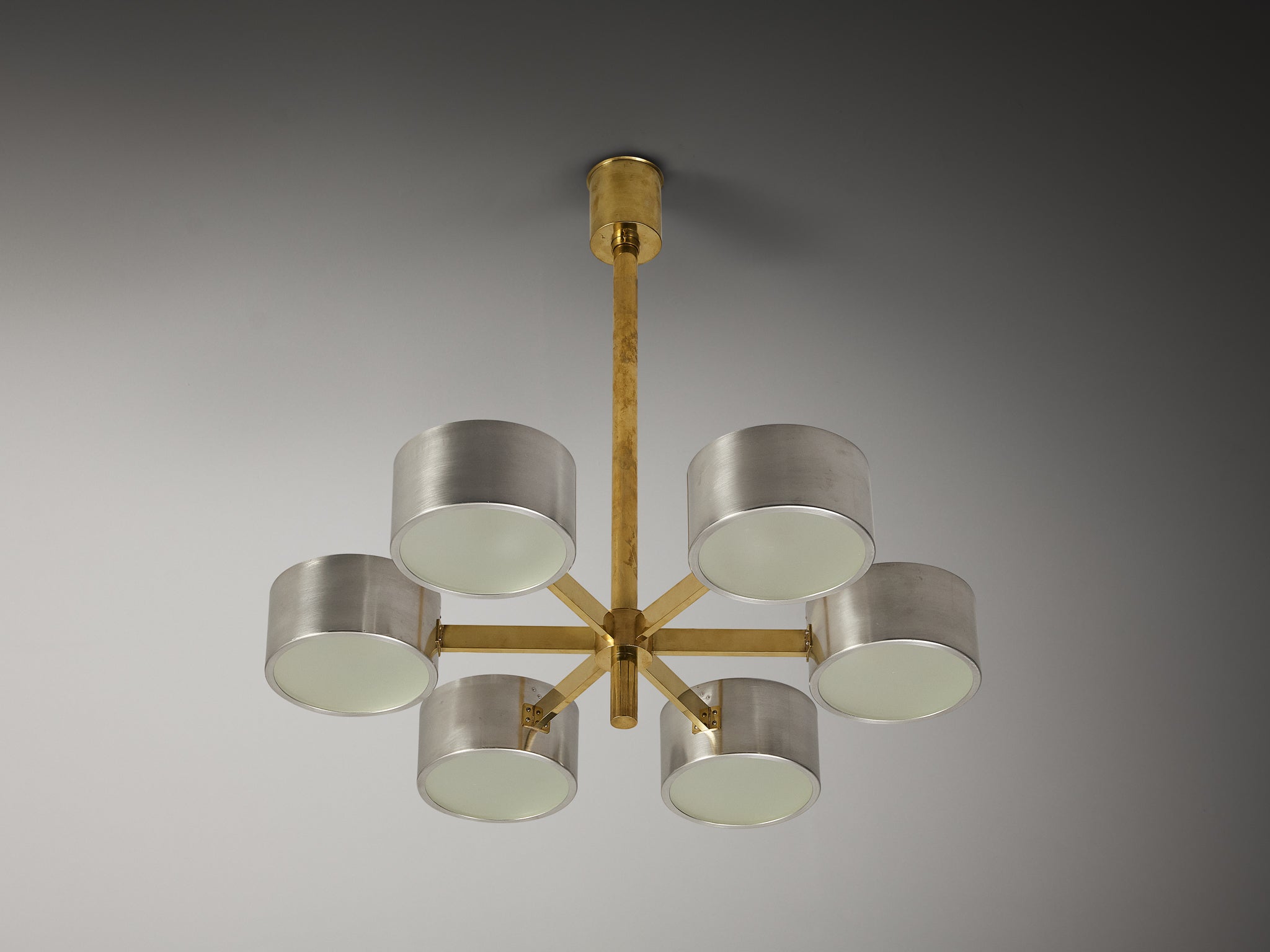 Special Edition Hans-Agne Jakobsson Chandelier in Brushed Aluminum Lighting Morentz