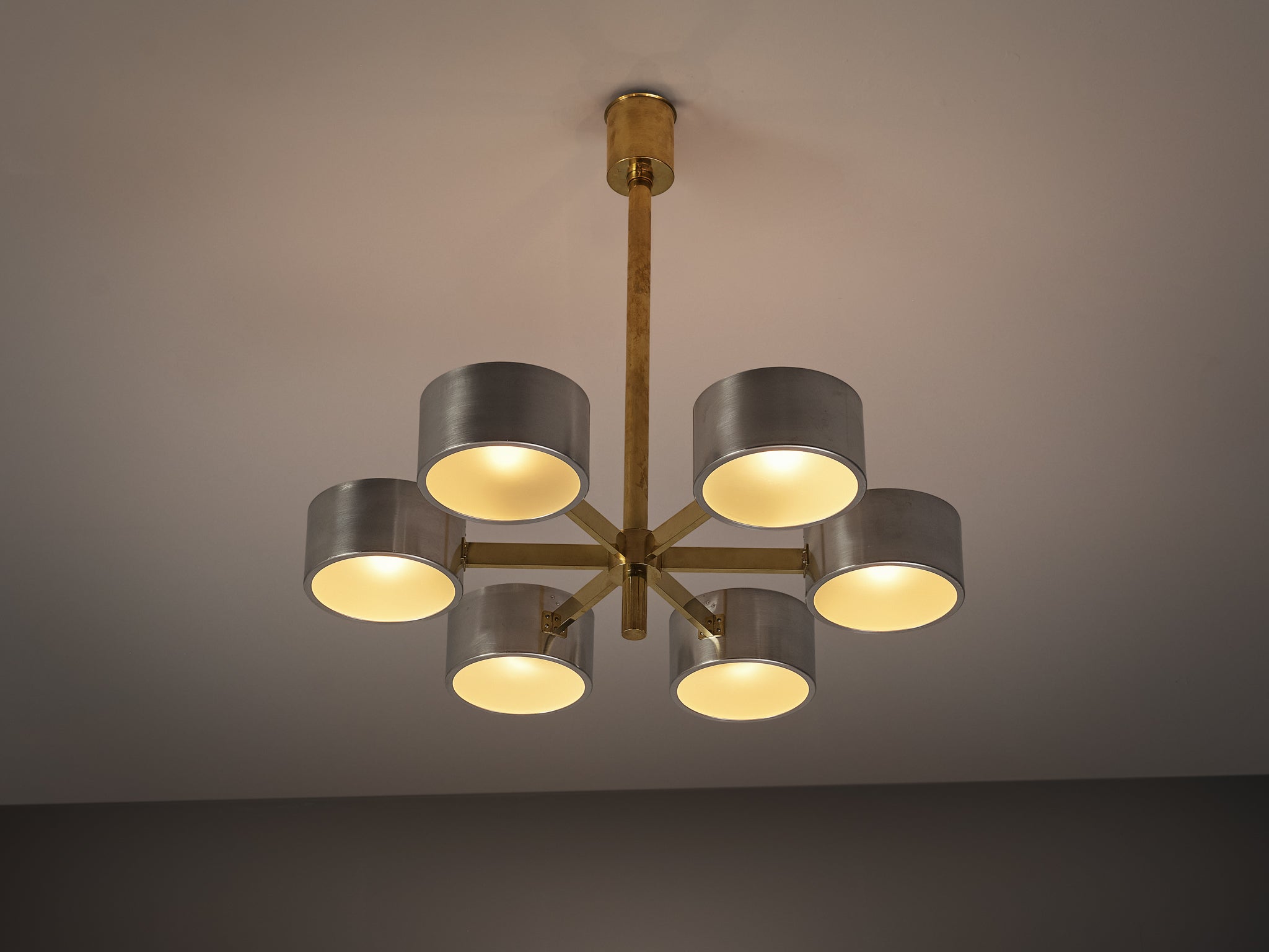 Special Edition Hans-Agne Jakobsson Chandelier in Brushed Aluminum Lighting Morentz