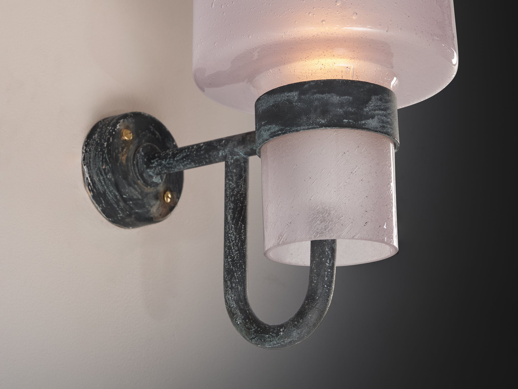 Hans-Agne Jakobsson 'V-138' Wall Light in Copper and Blown Glass Lighting Morentz
