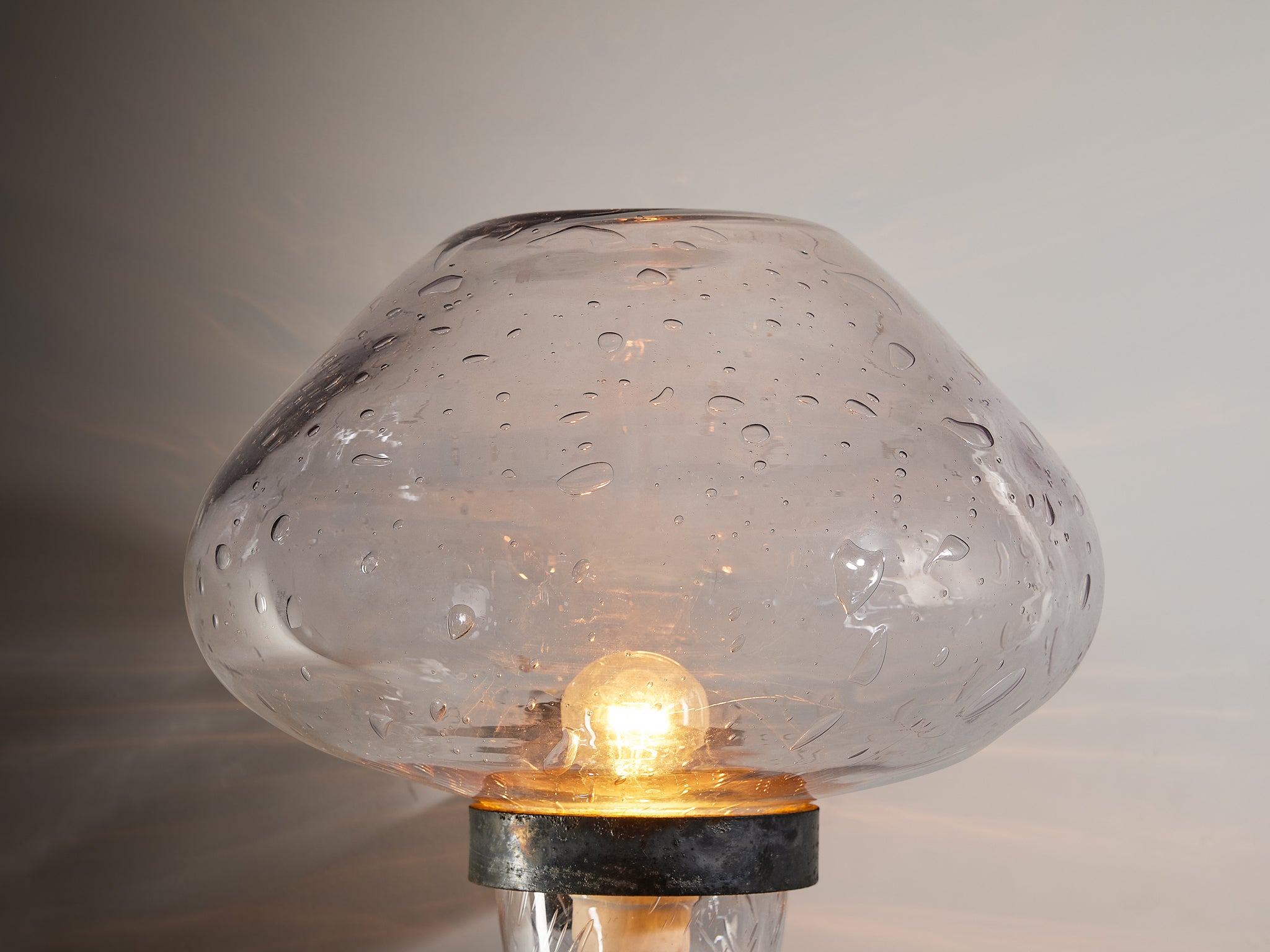 Gunnar Asplund for ASEA Large Wall Light in Blown Glass and Metal Lighting Morentz