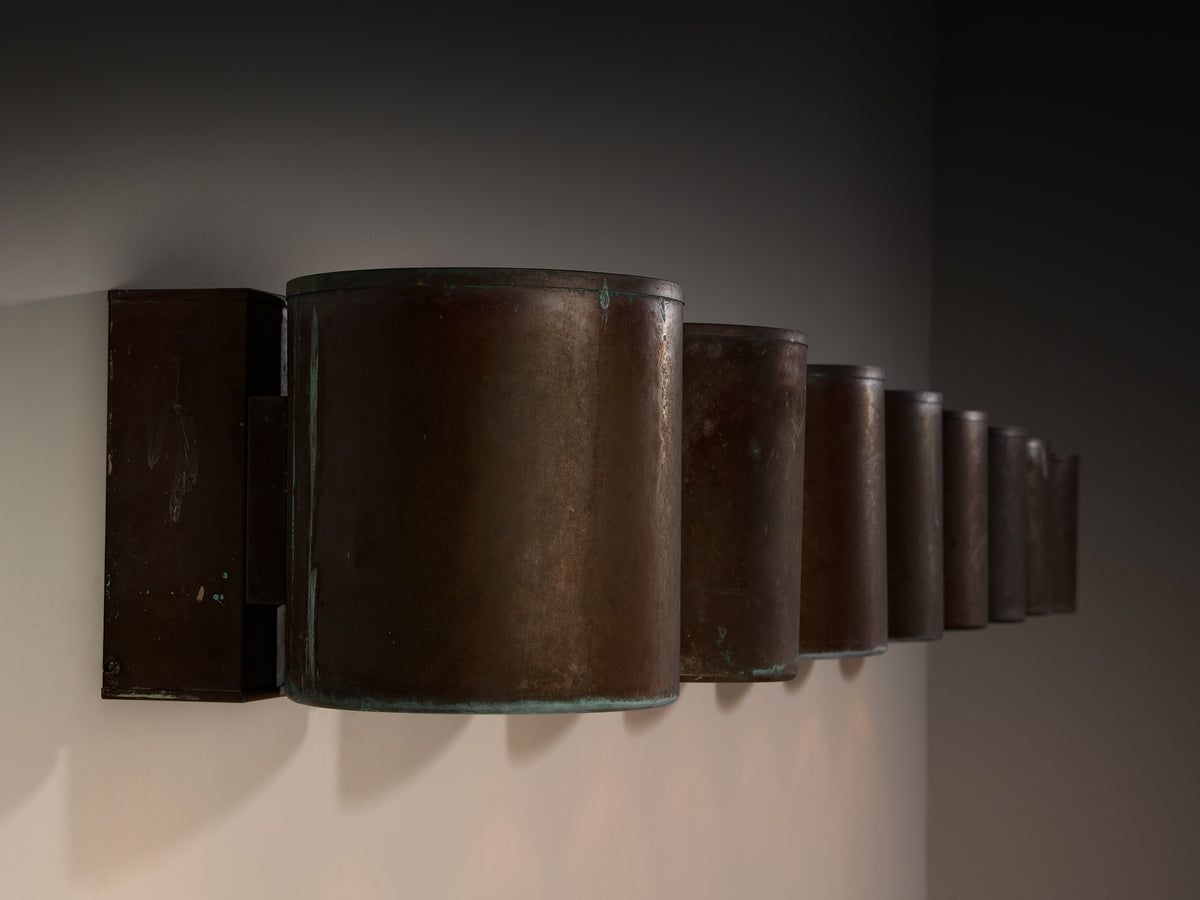 Large Swedish Wall Lights in Patinated Copper Lighting Morentz