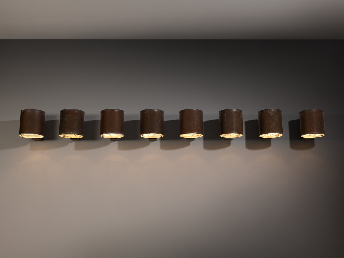 Large Swedish Wall Lights in Patinated Copper Lighting Morentz