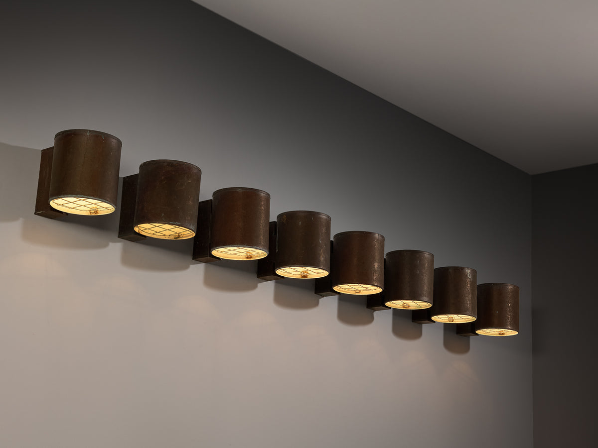 Large Swedish Wall Lights in Patinated Copper Lighting Morentz
