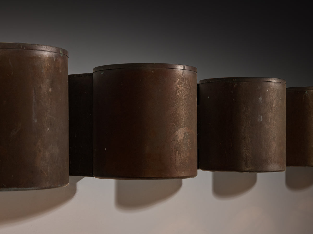 Large Swedish Wall Lights in Patinated Copper Lighting Morentz
