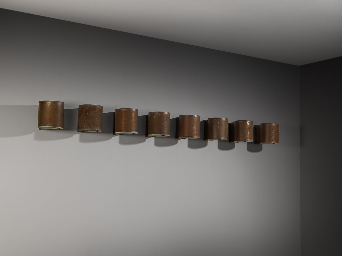 Large Swedish Wall Lights in Patinated Copper Lighting Morentz