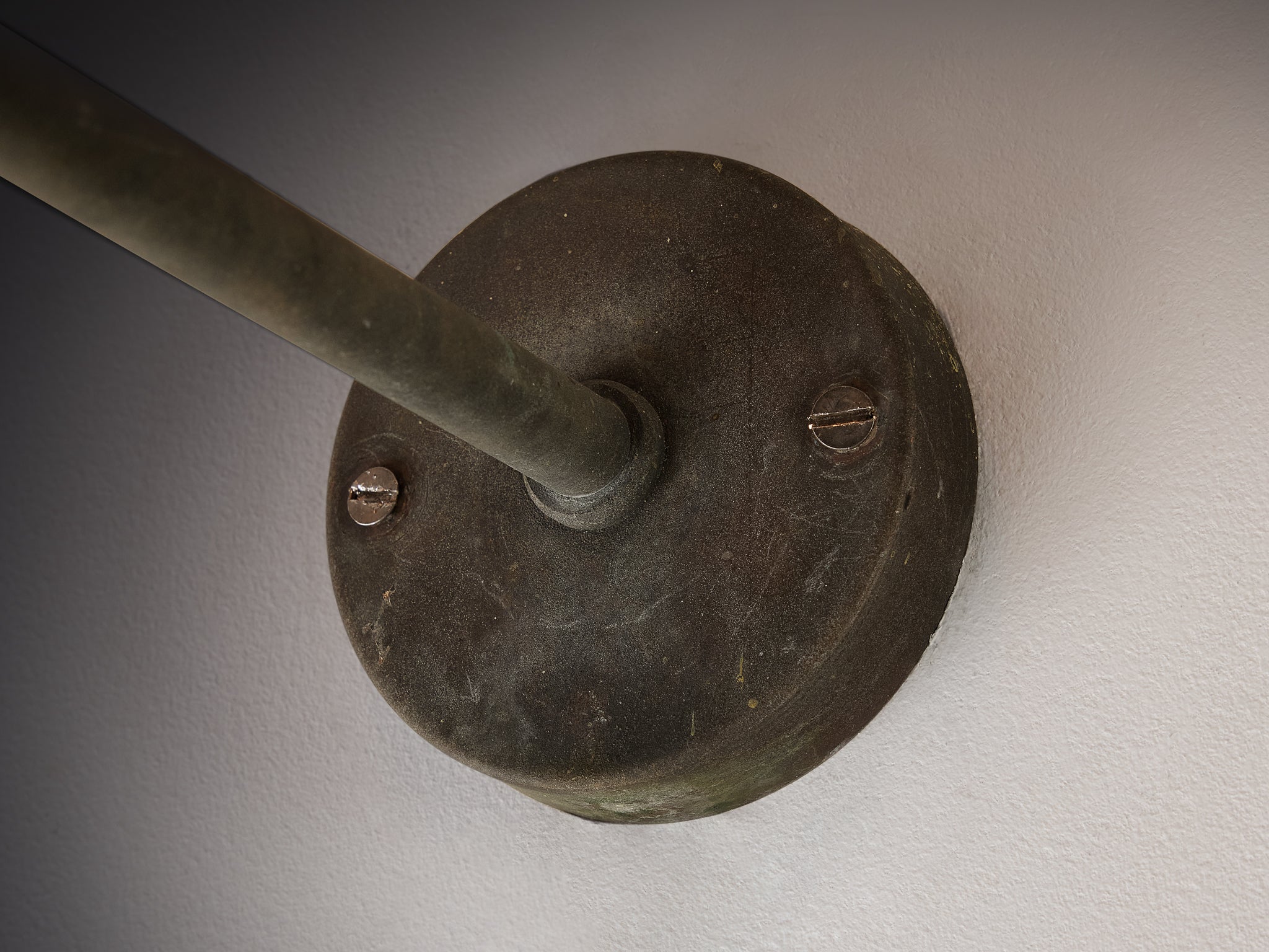 Pair of Swedish Wall Lights in Patinated Copper with Glass Lighting Morentz