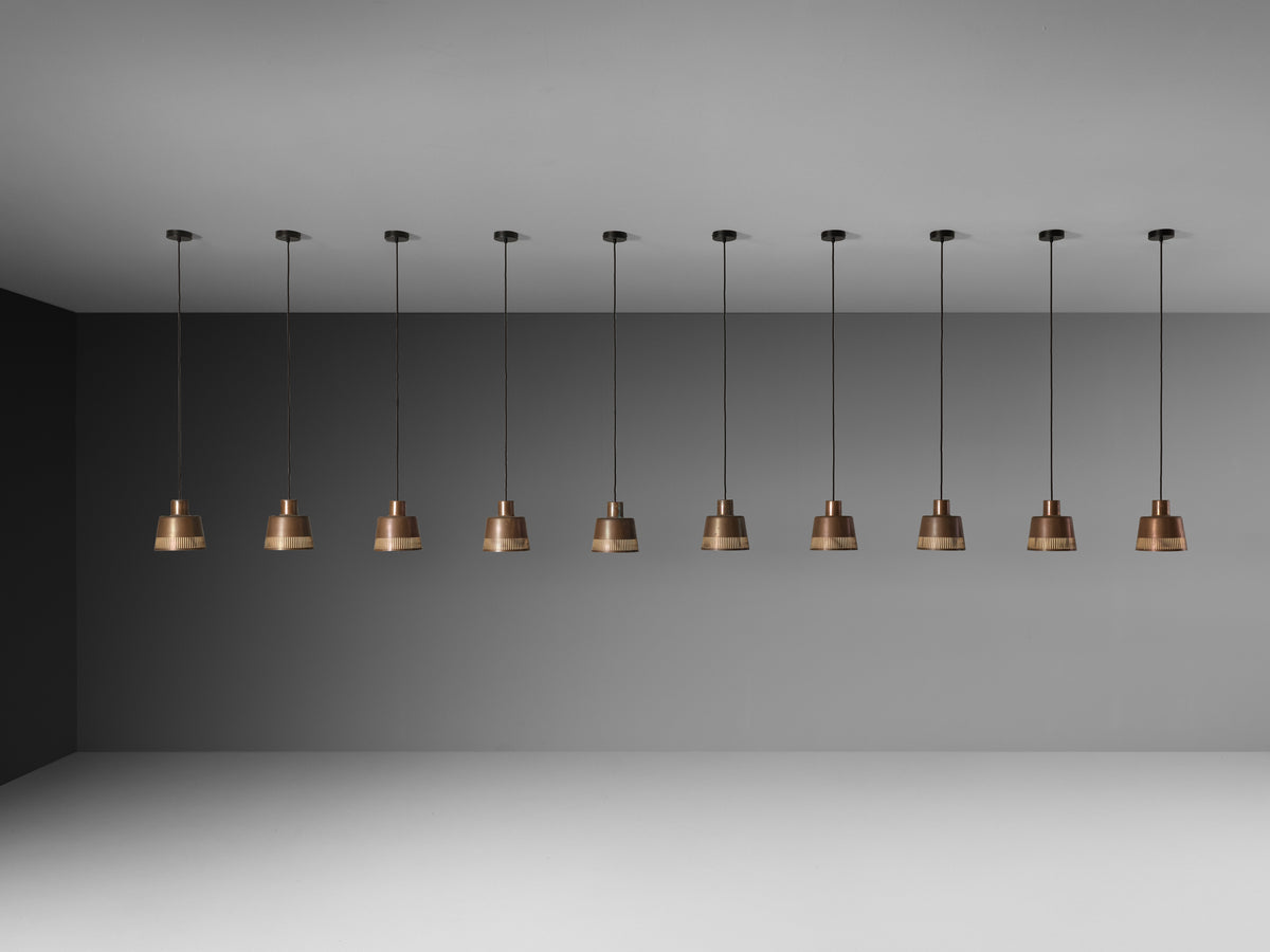 Hans Bergström for Ateljé Lyktan Pendants in Patinated Copper