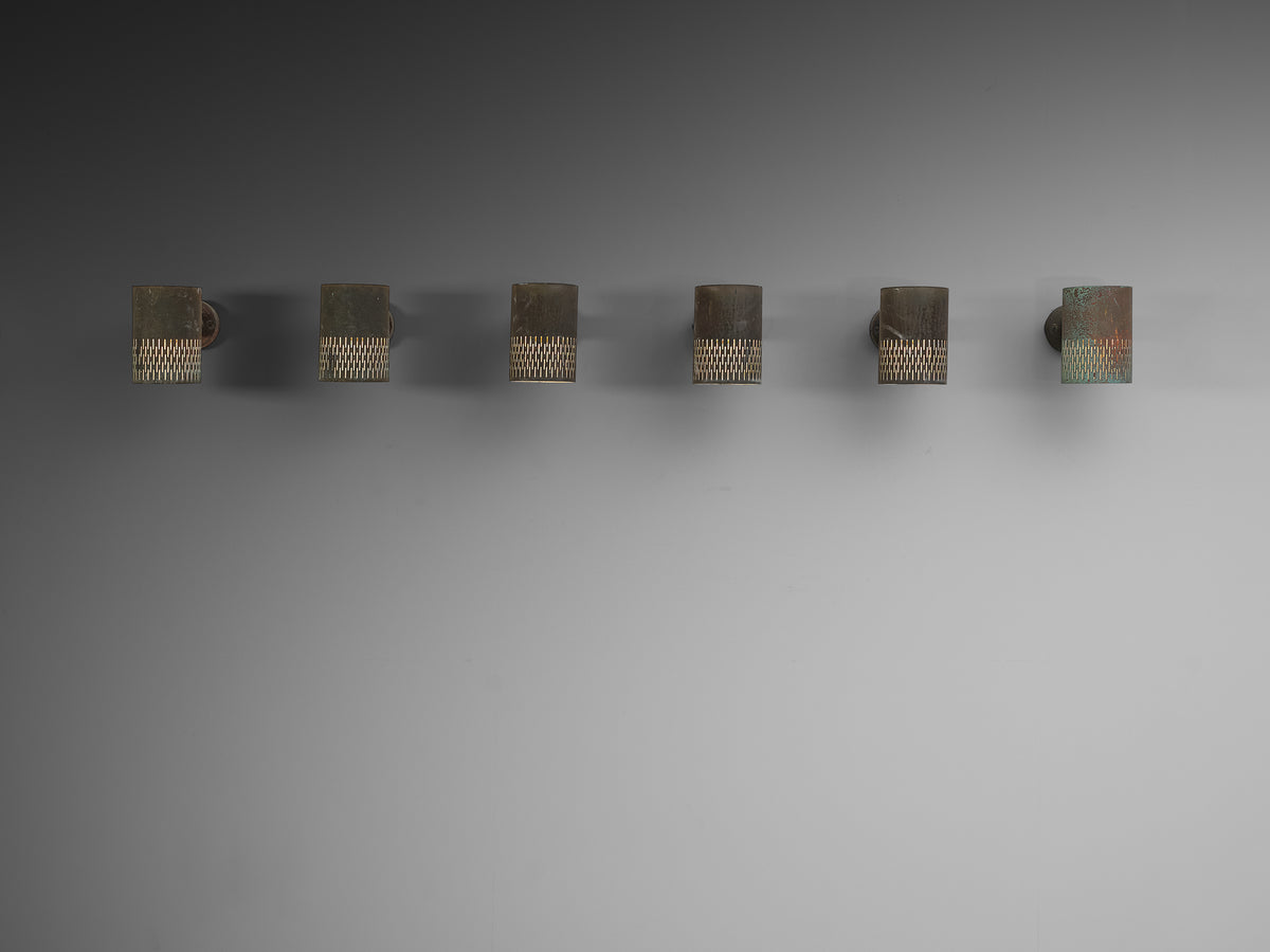 Hans Bergström for Ateljé Lyktan '1040/1070-U' Wall Lights in Copper Lighting Morentz
