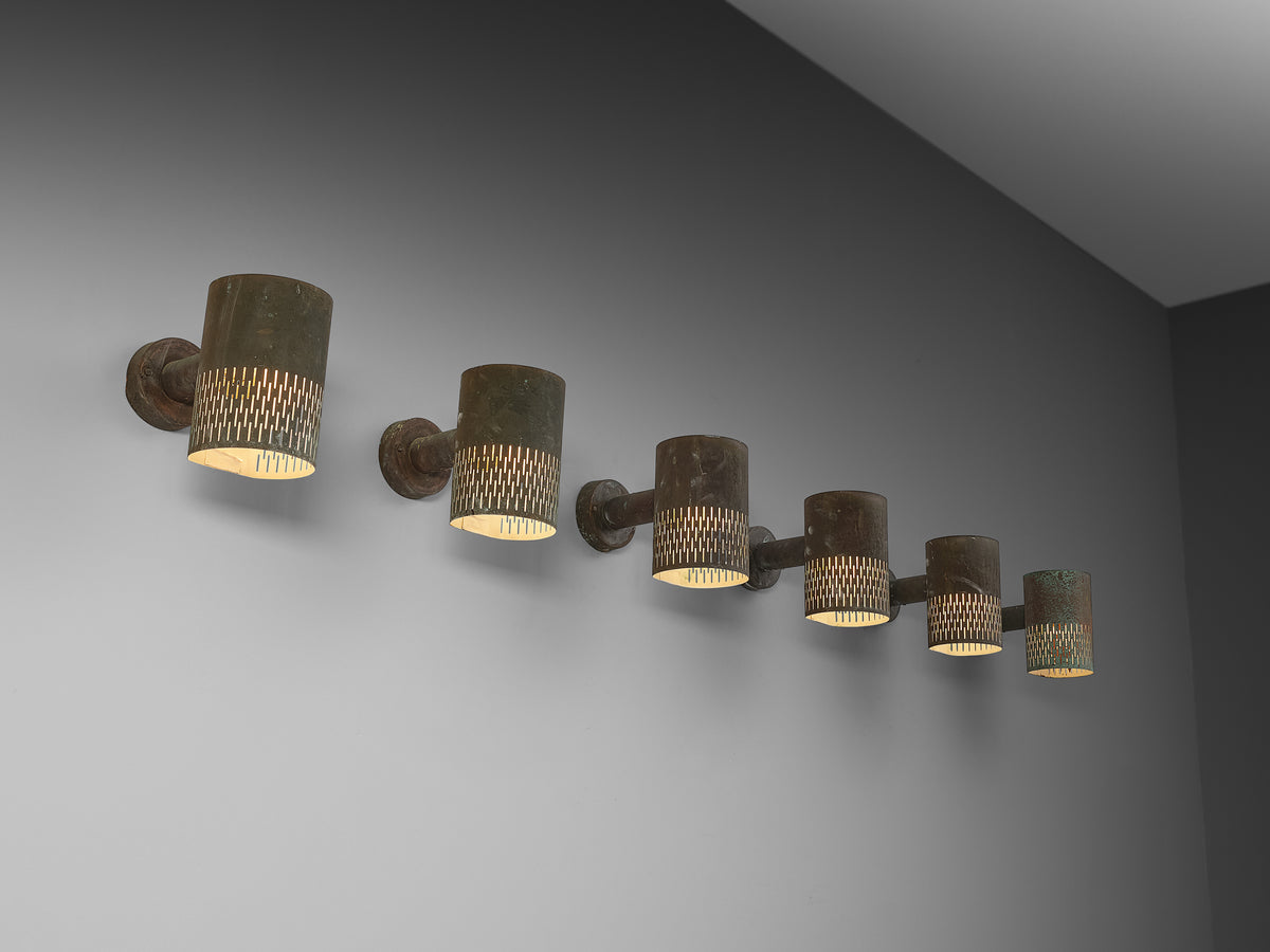 Hans Bergström for Ateljé Lyktan '1040/1070-U' Wall Lights in Copper Lighting Morentz
