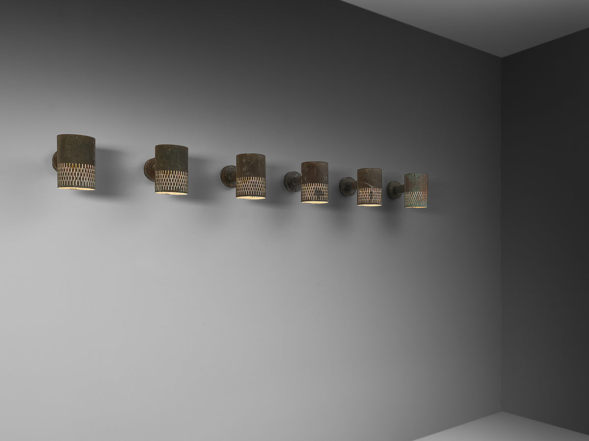 Hans Bergström for Ateljé Lyktan '1040/1070-U' Wall Lights in Copper Lighting Morentz