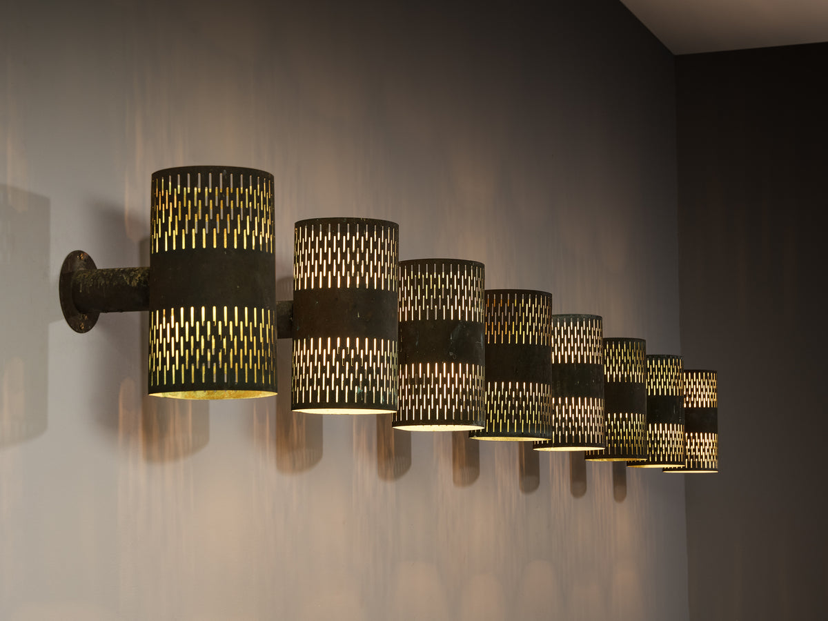 Hans Bergström for Ateljé Lyktan '1040 U' Wall Lights in Patinated Copper Lighting Morentz