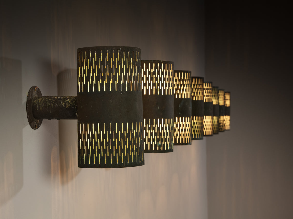 Hans Bergström for Ateljé Lyktan '1040 U' Wall Lights in Patinated Copper Lighting Morentz