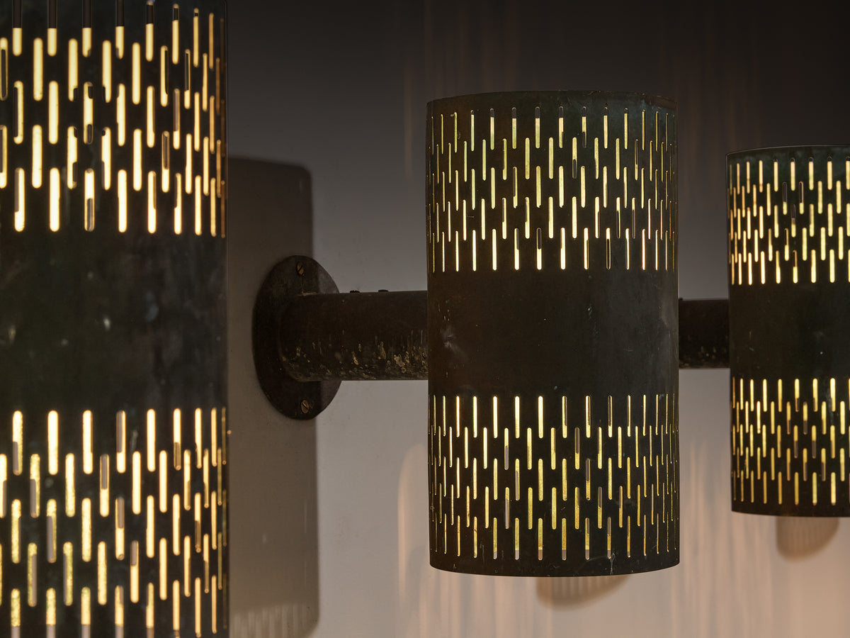 Hans Bergström for Ateljé Lyktan '1040 U' Wall Lights in Patinated Copper Lighting Morentz