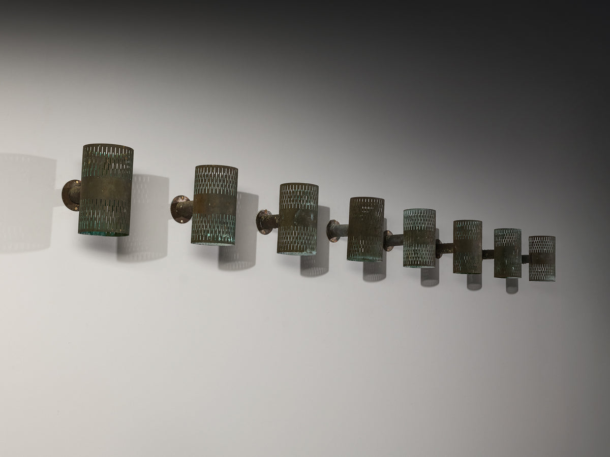 Hans Bergström for Ateljé Lyktan '1040 U' Wall Lights in Patinated Copper Lighting Morentz