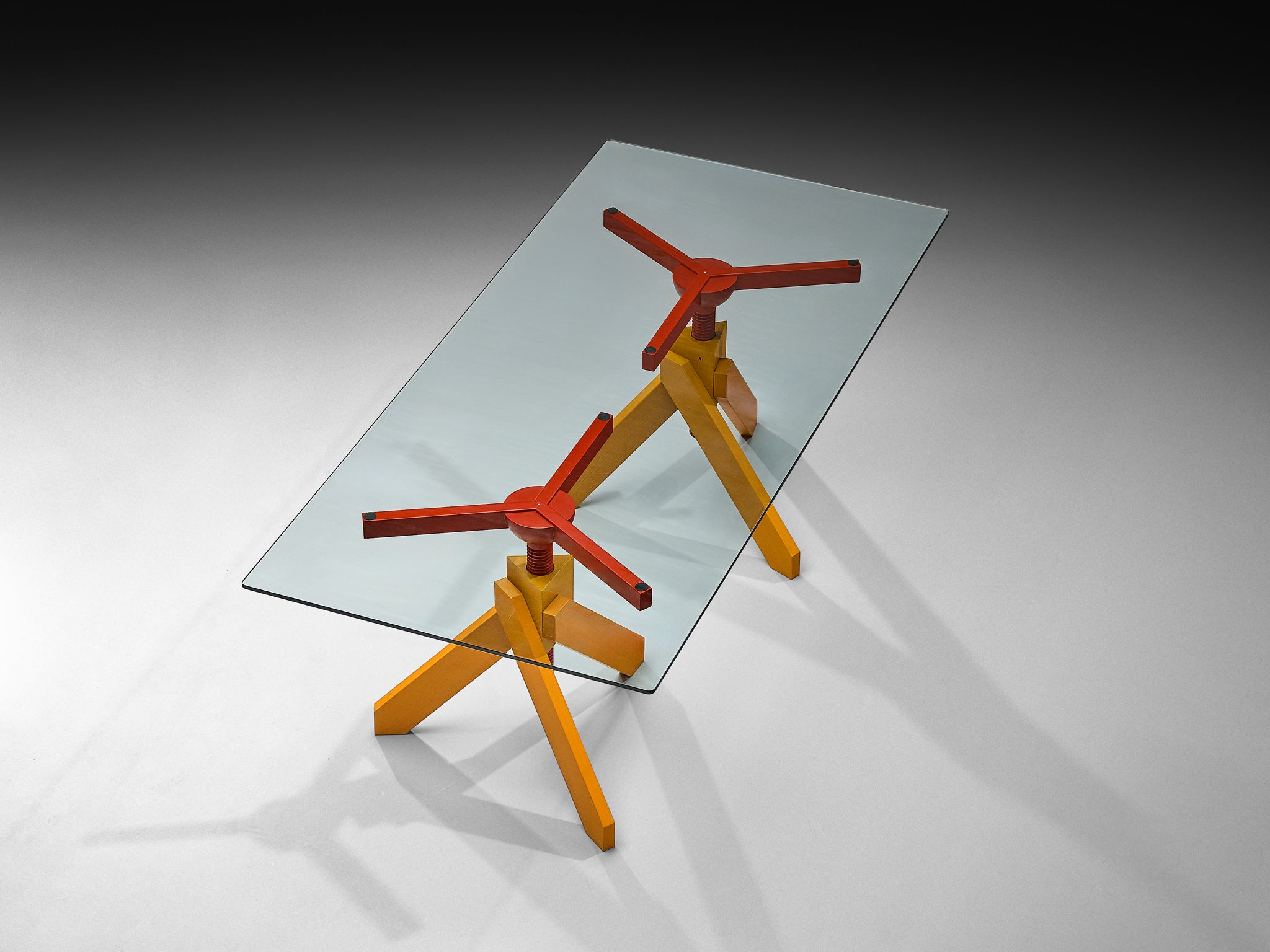 Vico Magistretti for De Padova 'Vidun' Dining Table with Colorful Geom
