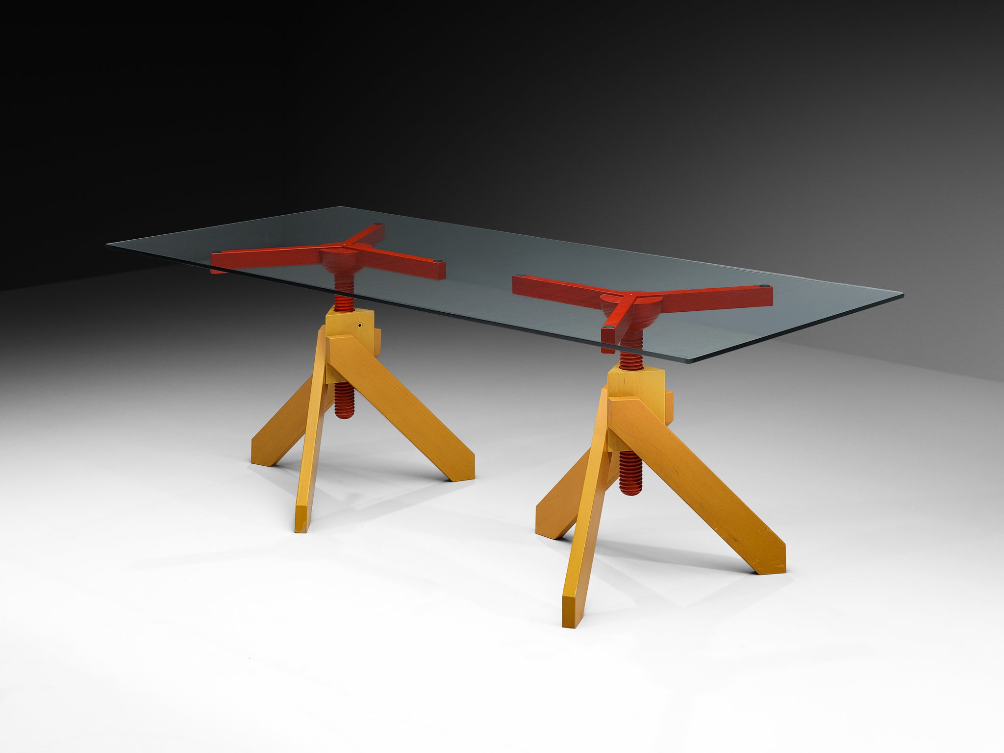 Vico Magistretti for De Padova 'Vidun' Dining Table with Colorful Geom