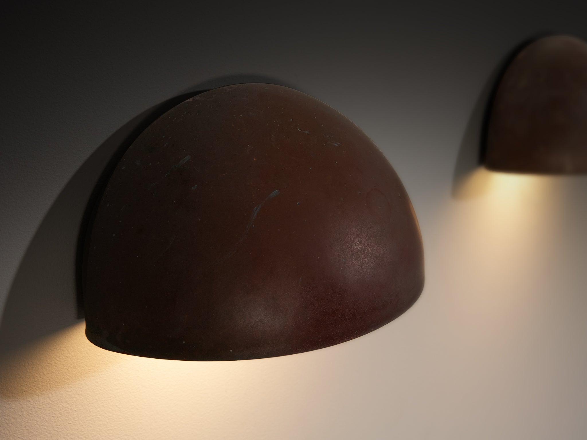 Scandinavian Modern Dome Shaped Wall Lights in Copper Lighting Morentz