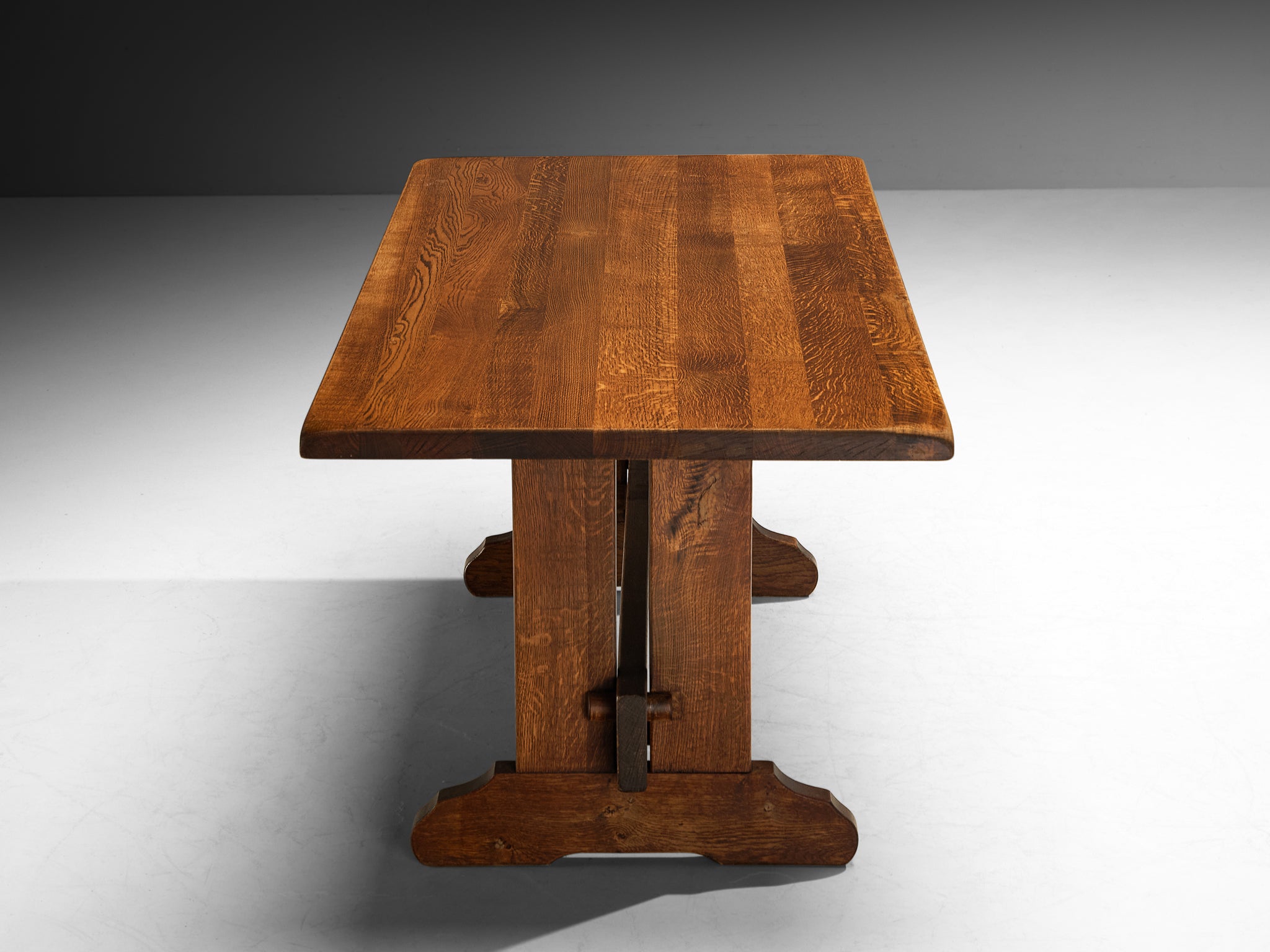 Extendable Mid-Century Dining Rustic Modern Table in Oak Tables Morentz
