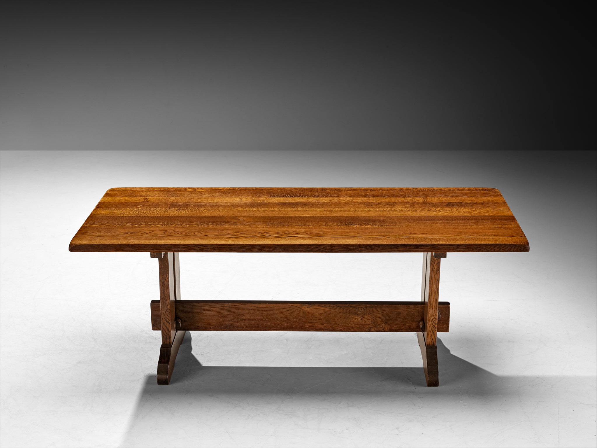 Extendable Mid-Century Dining Rustic Modern Table in Oak Tables Morentz