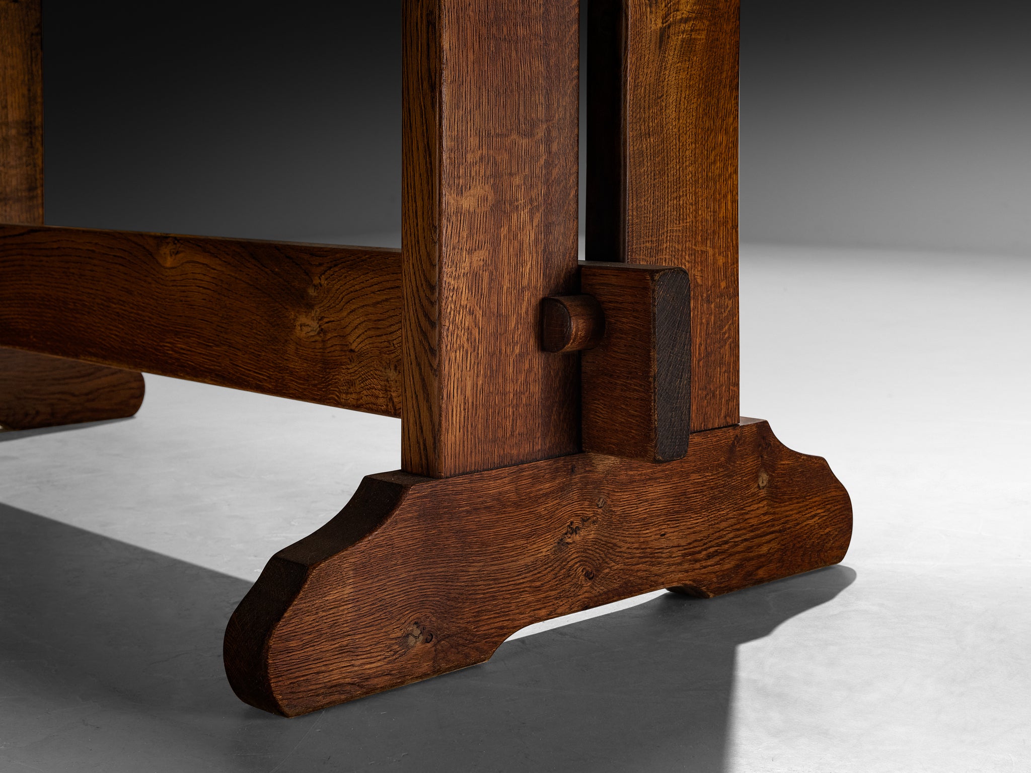 Extendable Mid-Century Dining Rustic Modern Table in Oak Tables Morentz