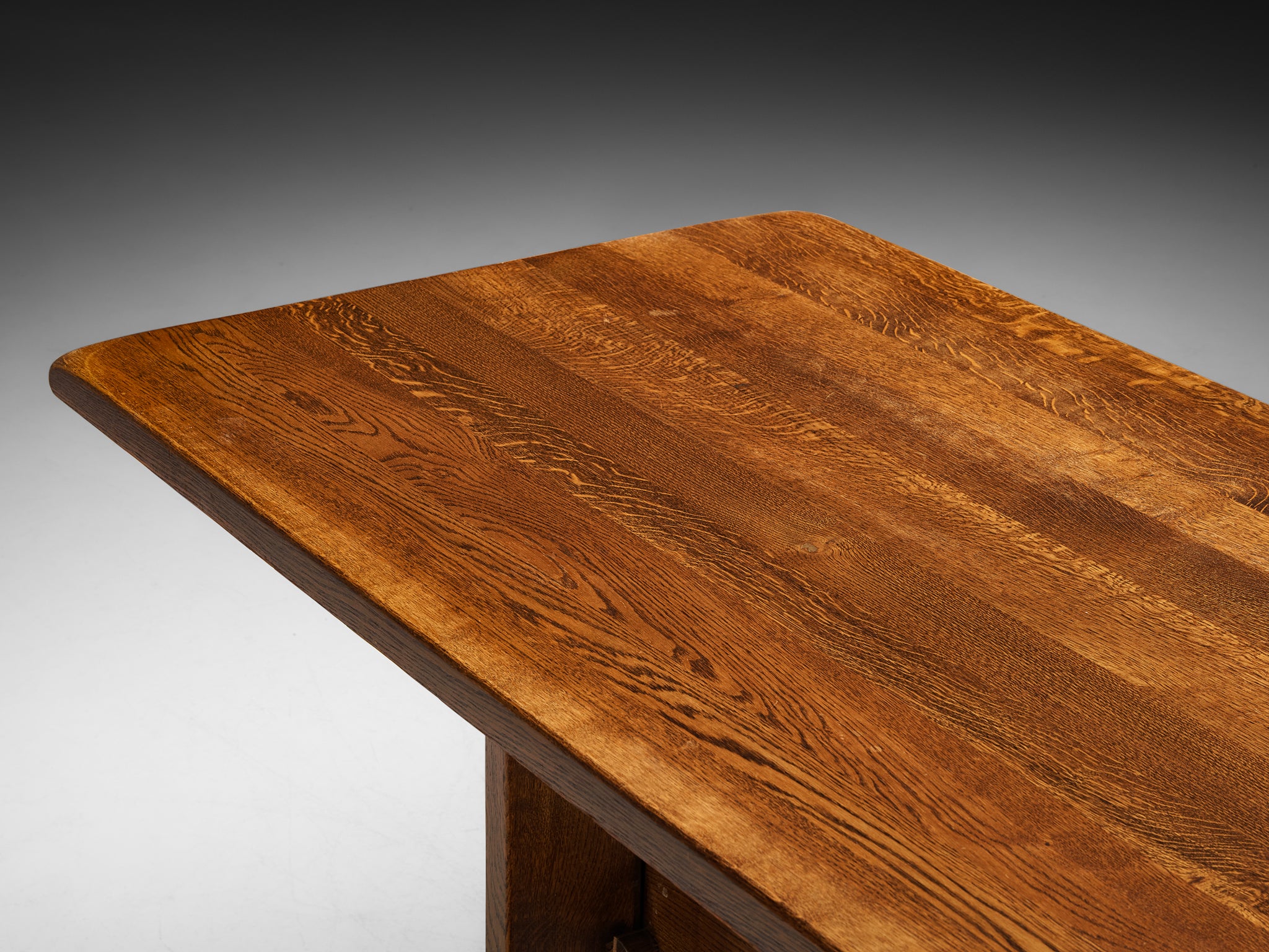 Extendable Mid-Century Dining Rustic Modern Table in Oak Tables Morentz