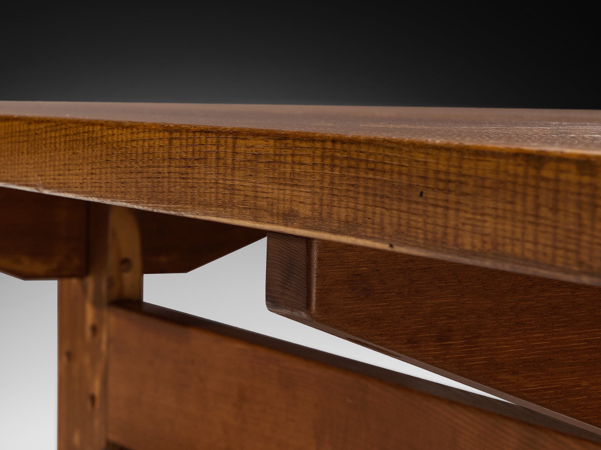 Giuseppe Rivadossi for Officina Rivadossi Trestle Dining Table in Chestnut Tables Morentz