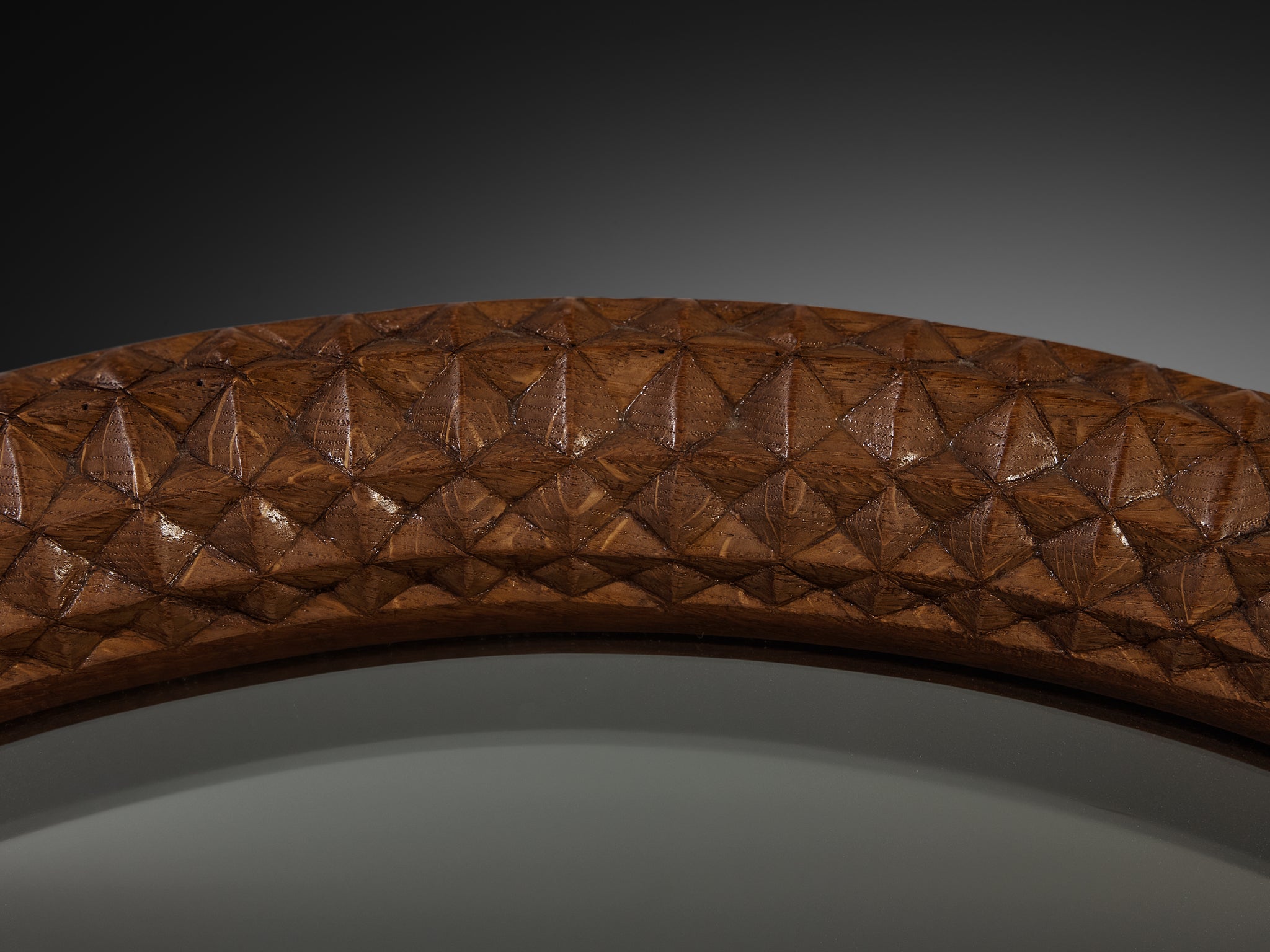 Giuseppe Rivadossi Sculptural Hand-Carved Mirror in Oak Mirrors Morentz