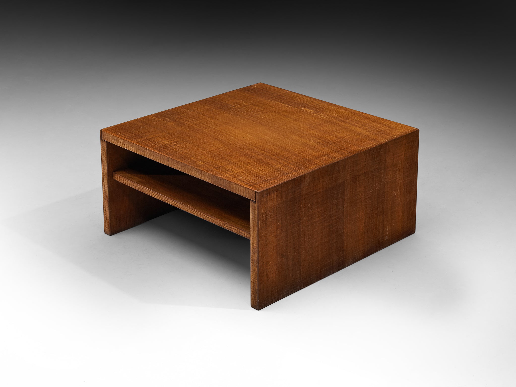 Giuseppe Rivadossi for Officina Rivadossi Architectural Square Oak Coffee Table Tables Morentz
