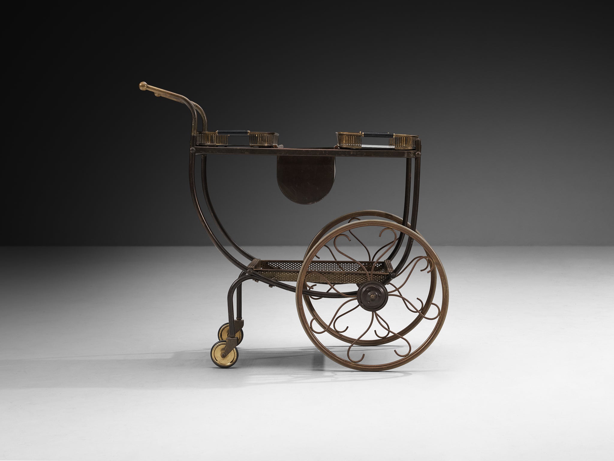 Swedish 1950s Tea Trolley in Brass Tables Morentz