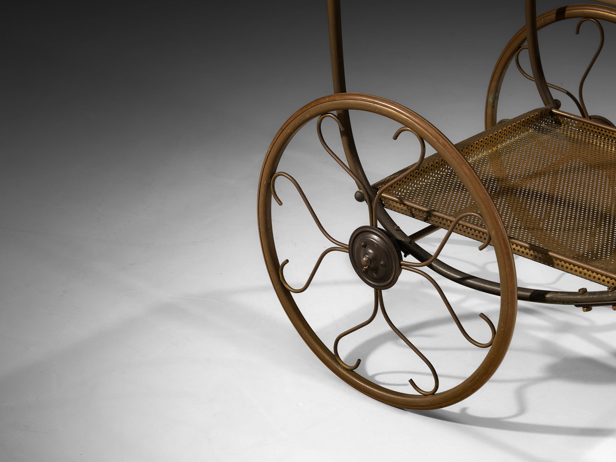Swedish 1950s Tea Trolley in Brass Tables Morentz