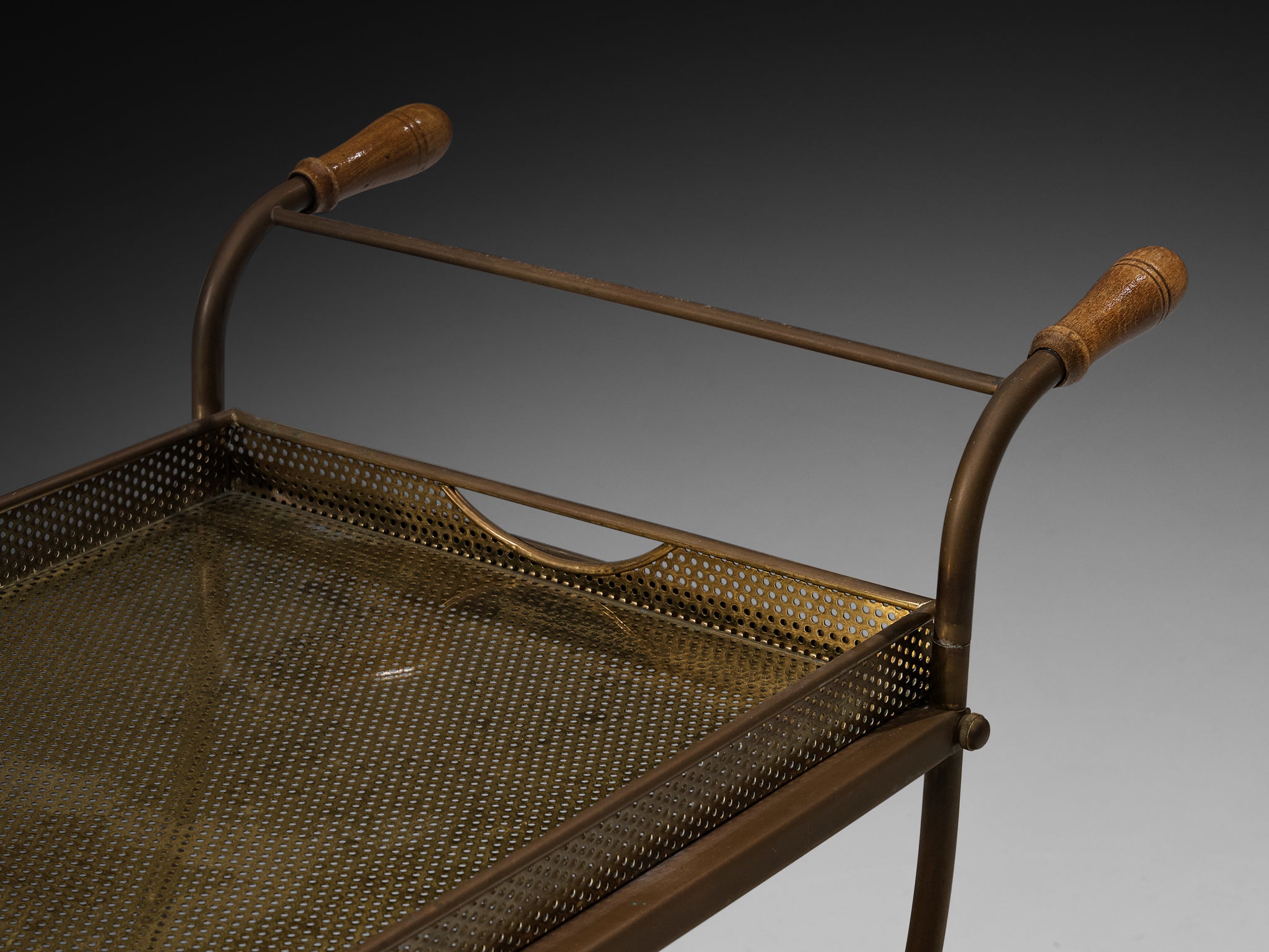 Swedish 1950s Tea Trolley in Brass Tables Morentz