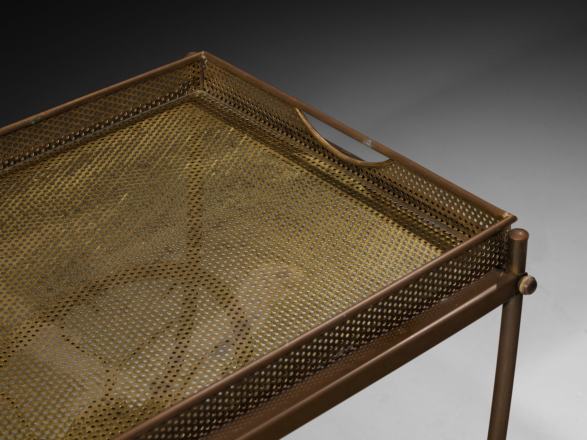 Swedish 1950s Tea Trolley in Brass Tables Morentz