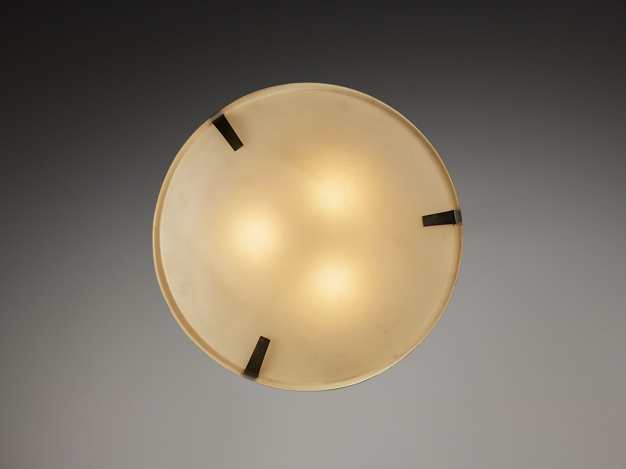 Stilnovo Pendant '1140' in Aluminium, Brass and Glass Lighting Morentz