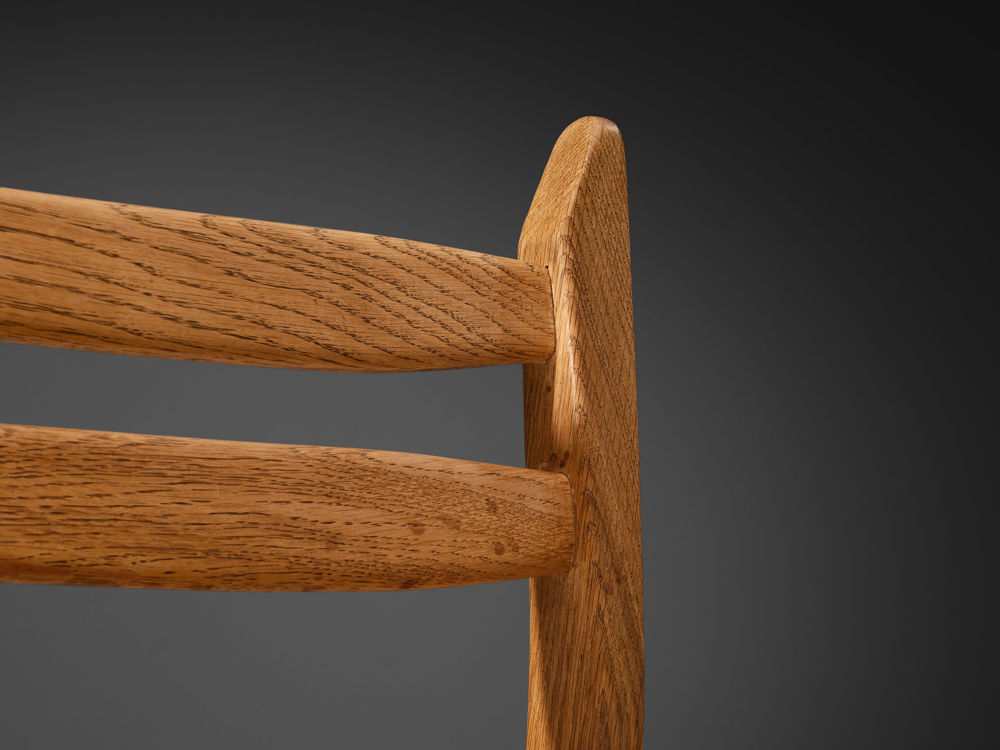 Guillerme & Chambron for Votre Maison Set of Six Dining Chairs in Oak Orange Seats Seating Morentz