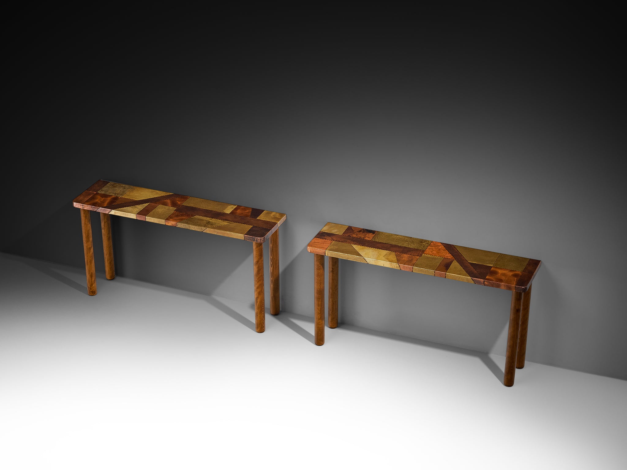 Lorenzo Burchiellaro Pair of Console Tables in Copper Tables Morentz
