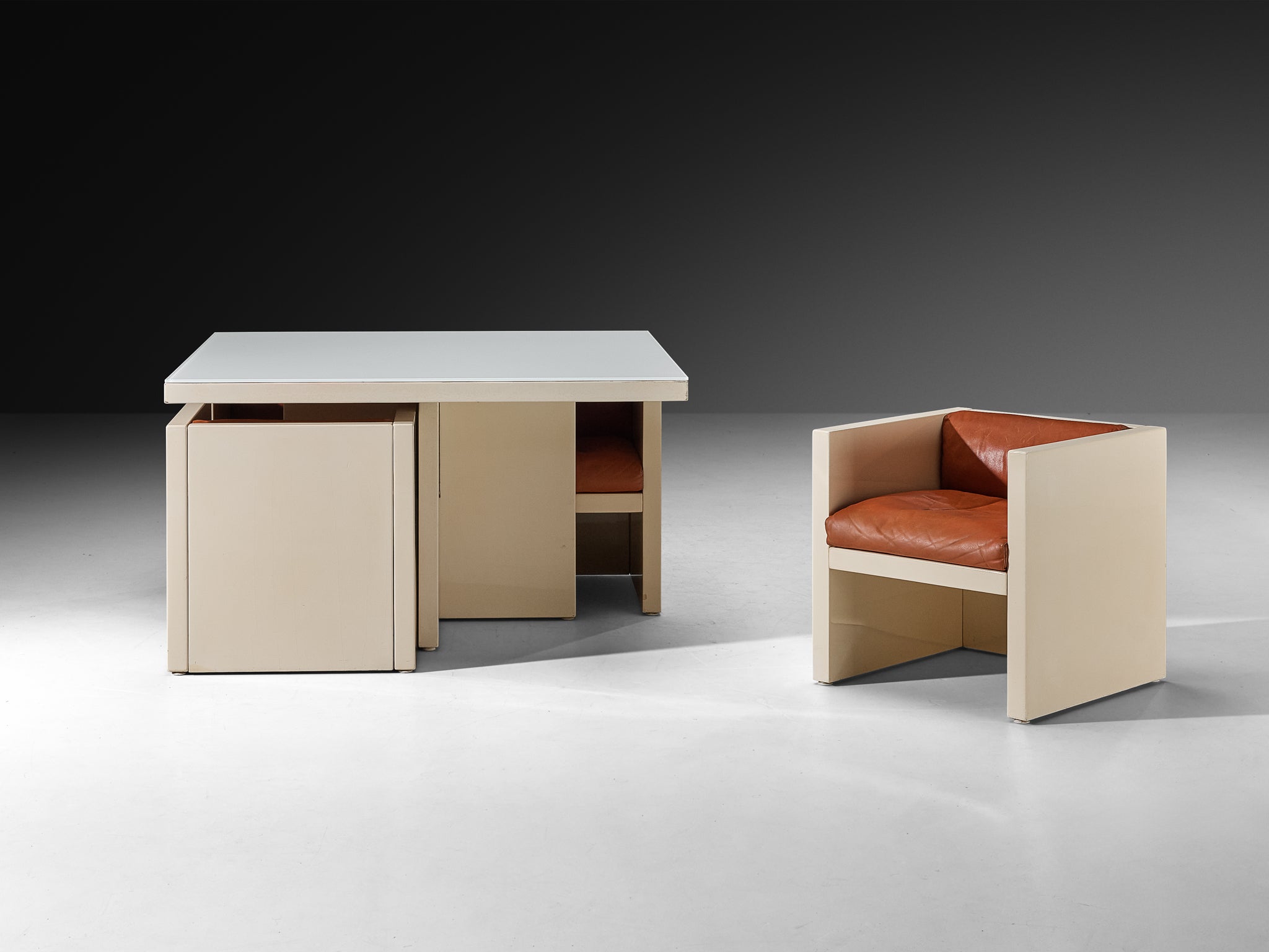 Massimo & Lella Vignelli Rare Saratoga Dining / Lounge Set with Table and Chairs Tables Morentz