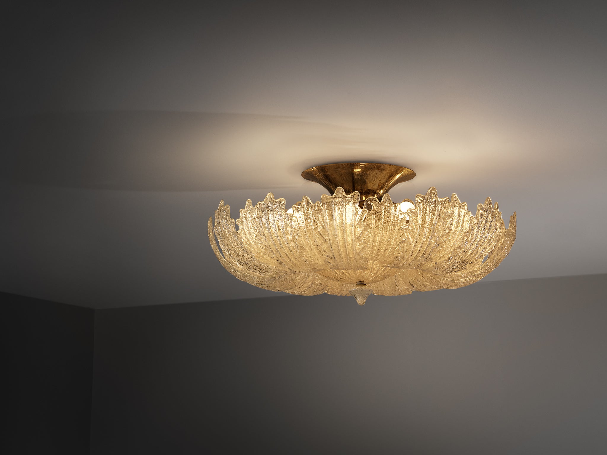 Barovier & Toso Crystal Glass Flush Mount