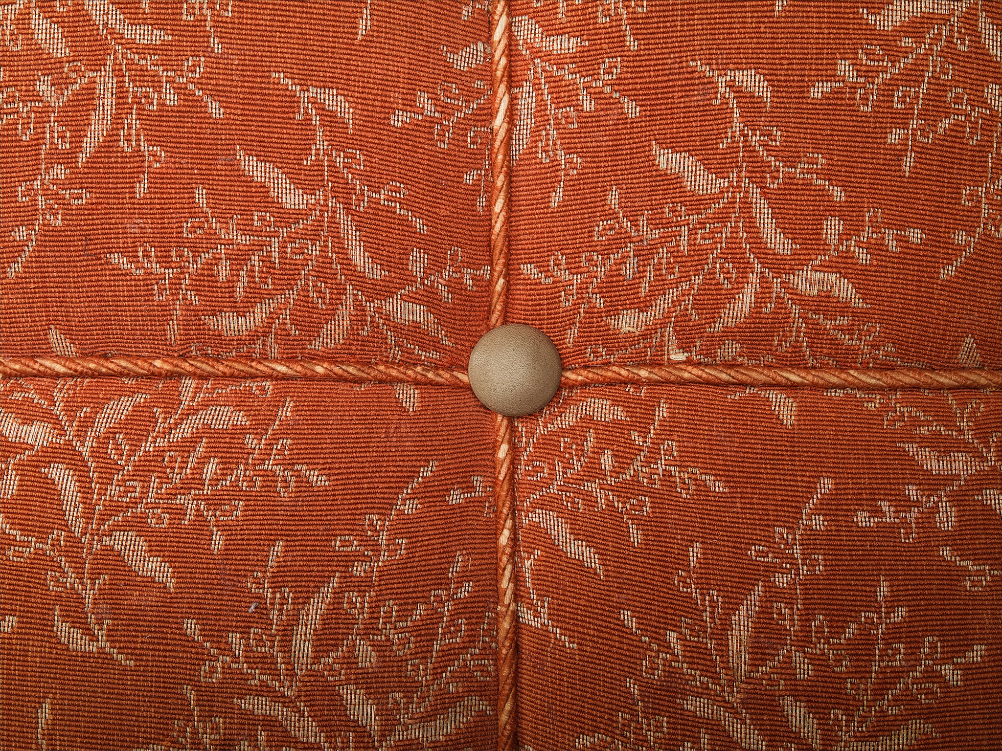 Jindrich Halabala Square Stool in Decorative Upholstery