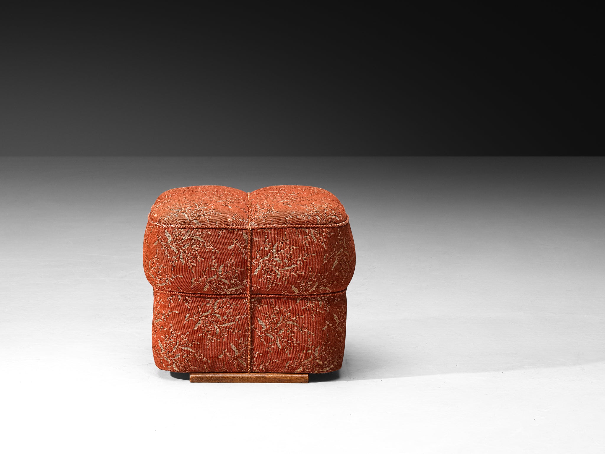 Jindrich Halabala Square Stool in Decorative Upholstery