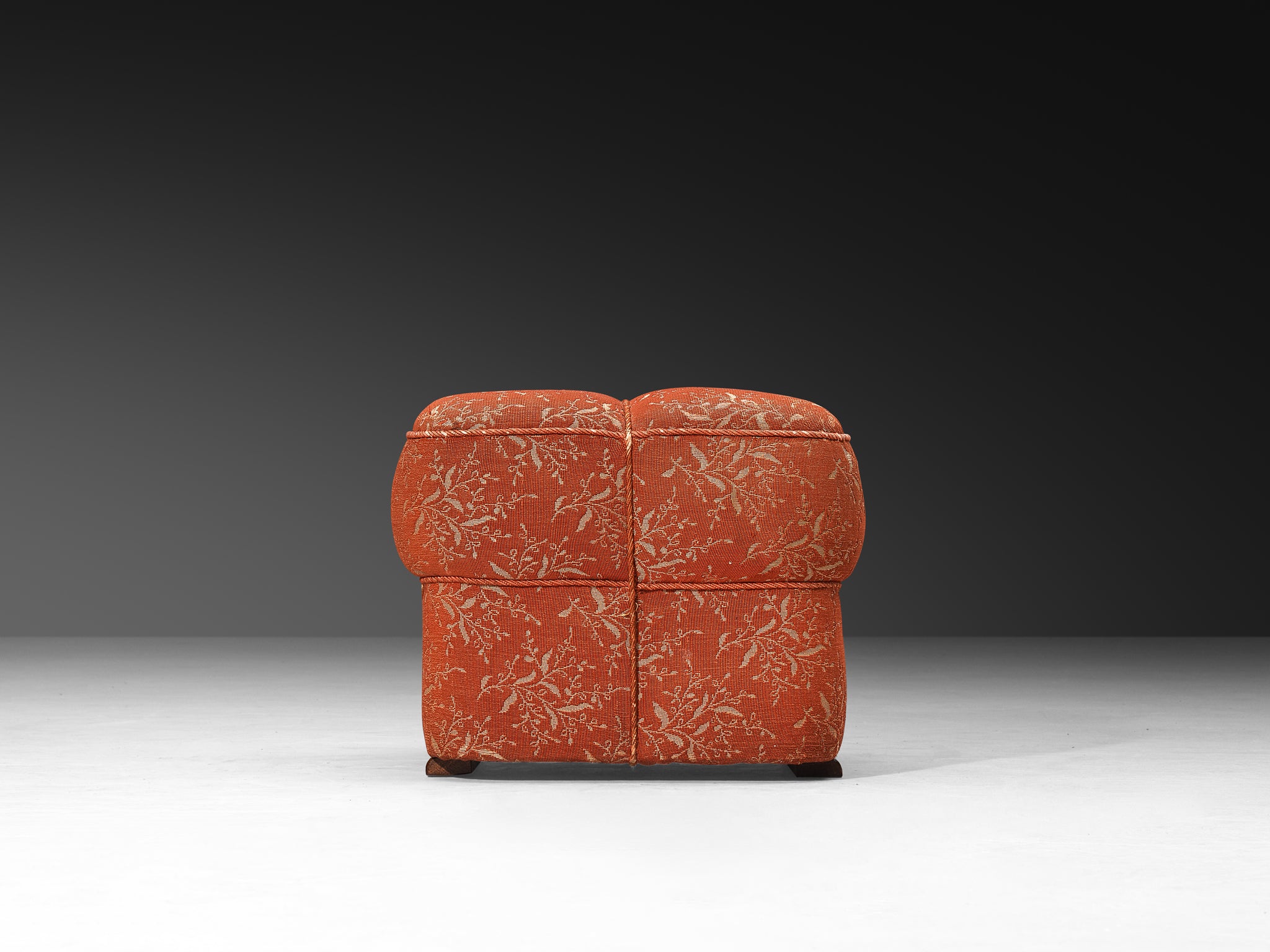 Jindrich Halabala Square Stool in Decorative Upholstery