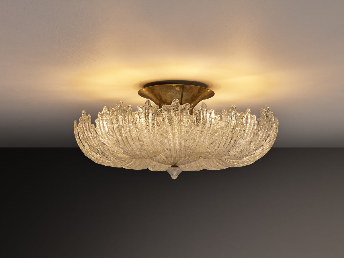 Barovier & Toso Crystal Glass Flush Mount Lighting Morentz