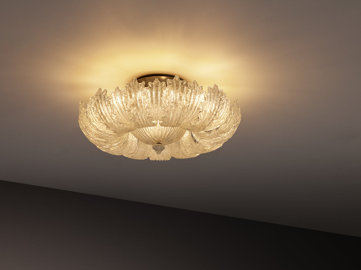 Barovier & Toso Crystal Glass Flush Mount Lighting Morentz