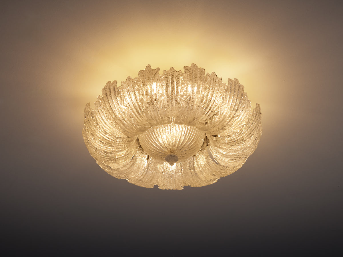 Barovier & Toso Crystal Glass Flush Mount Lighting Morentz